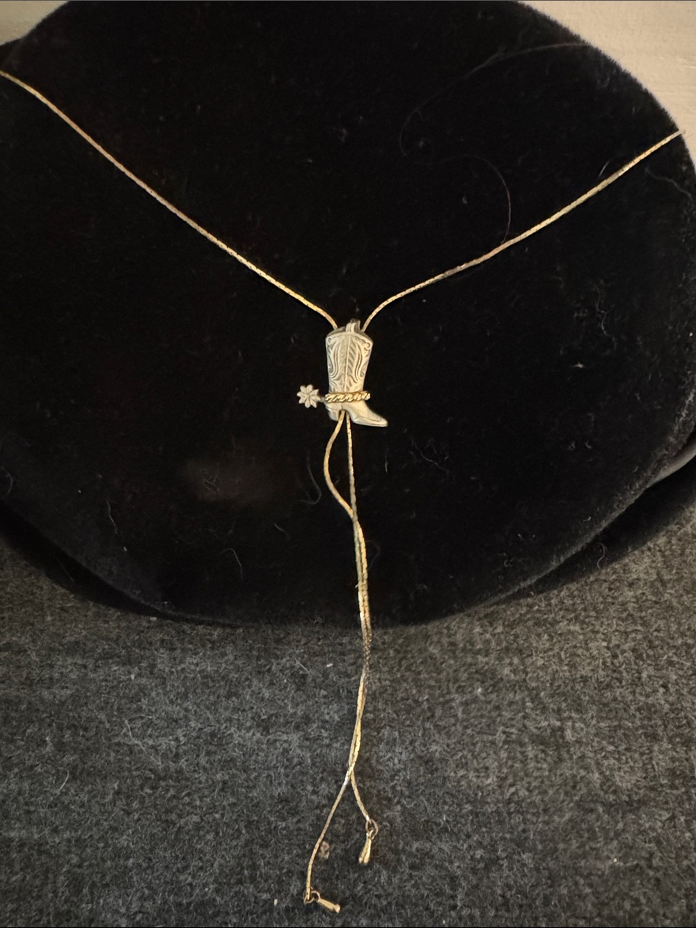 Gold Cowboy Boot Lariat Necklace - Women Jewelry